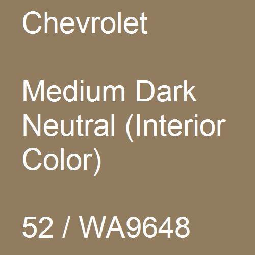 Chevrolet, Medium Dark Neutral (Interior Color), 52 / WA9648.
